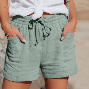 Damen Shorts – Leicht, Kordelzug, Seitentaschen, Krempelbund, Casual-65920-0fe55469-d485-40e6-9f10-e311bf67e6e9
