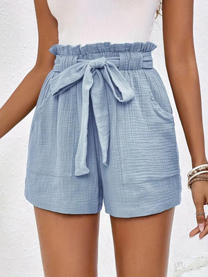 Taillenhohe Shorts mit Bindegürtel