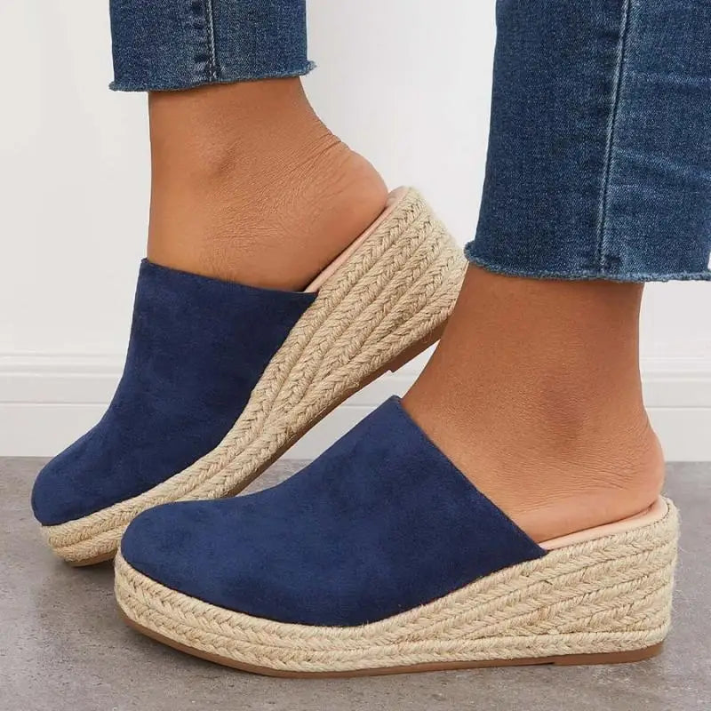 Damen Schuhe – Wildleder Keil-Espadrille, Slip-On Design, Sommer Stil-83367-6a0e0668-7c4f-48fb-b50b-aea27e9a0aba