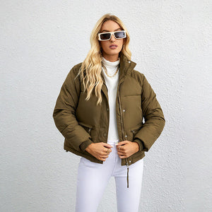 Damen Kurze Pufferjacke – Gesteppt, Wasserabweisend, Hoher Kragen, Polyester, Casual Chic-65207-6a72b2f5-0476-4485-bc77-46401cef0c27