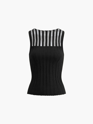 Figurbetontes Top mit Rippstruktur