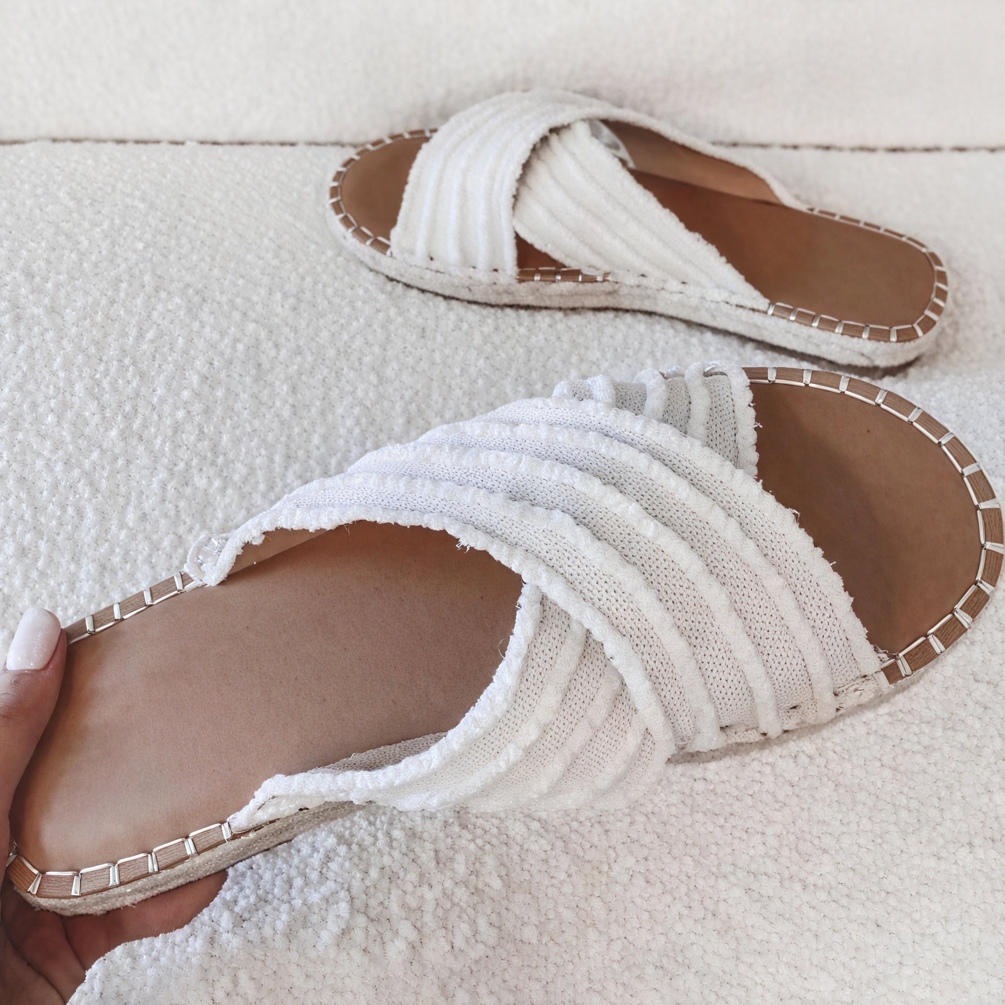 Damen Sandalen mit Kreuzriemen, Seilsohle und Textil-Obermaterial – Casual Stil-72720-e92594a8-3eba-4067-afcf-376bfb4f395b