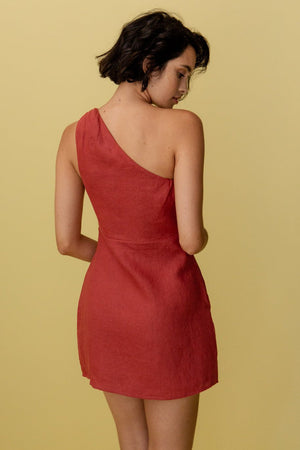 Kleidhaus Damen One-Shoulder Mini-Kleid – Leinen-83276-737a6696-63fe-4218-b449-7b0883e7ac21