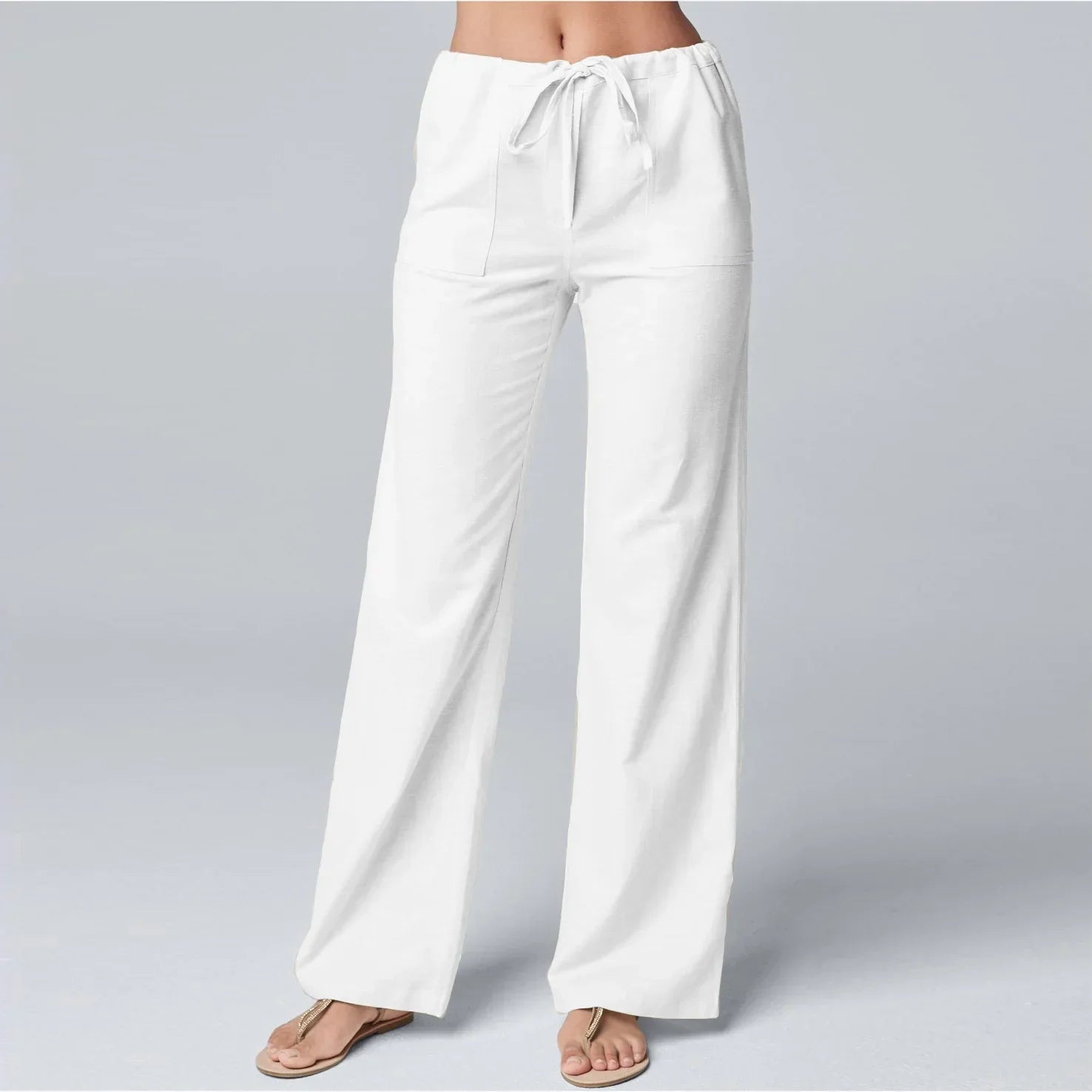 Brianna | High Waist Cotton Linen Blend Trousers for Effortless Style - Image 1