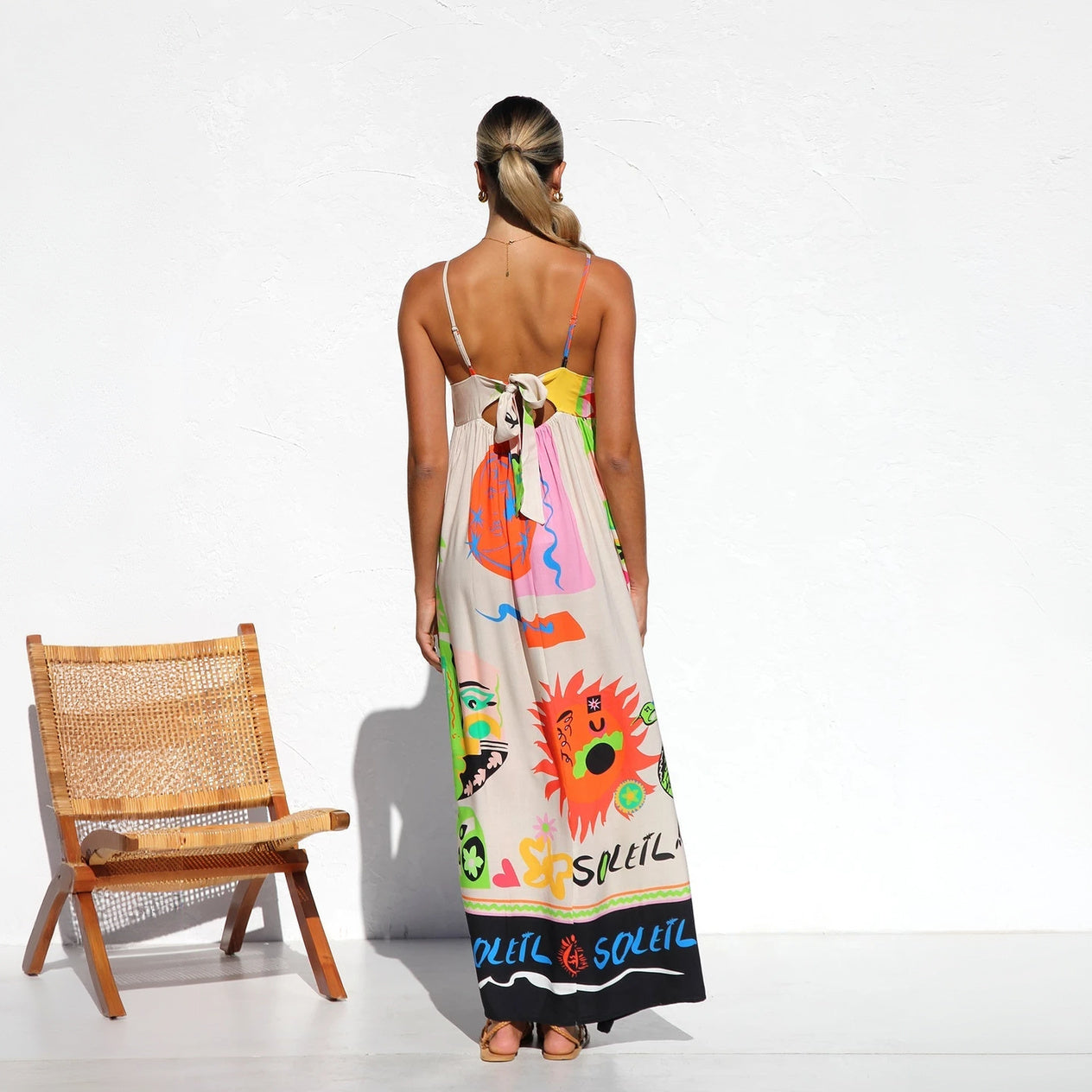 Sommerliches Maxikleid mit Kunstvollem Print