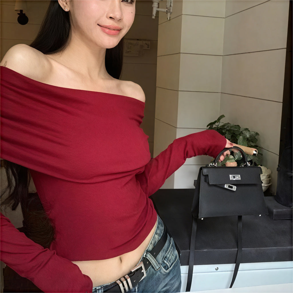 Off-Shoulder Top mit Struktur