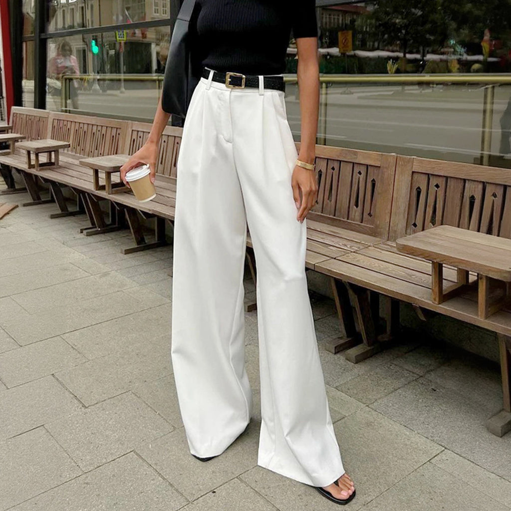 Elegante High-Waist Wide-Leg Hose