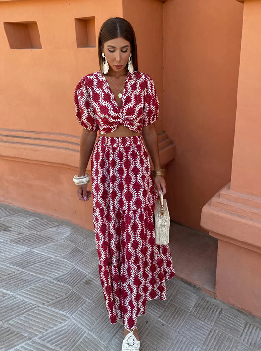 Zweiteiliges Maxi-Set mit Knoten-Detail