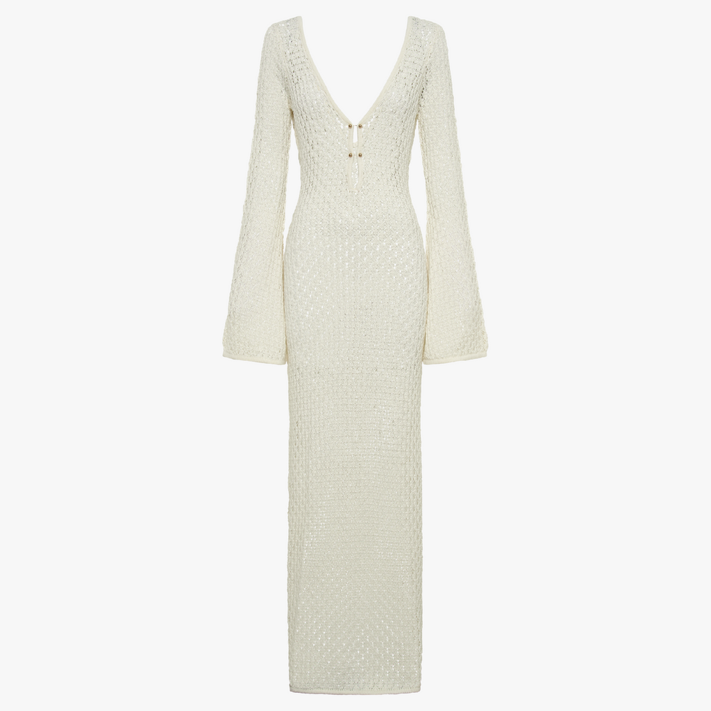 Fließendes Kleid mit offenem Webmuster