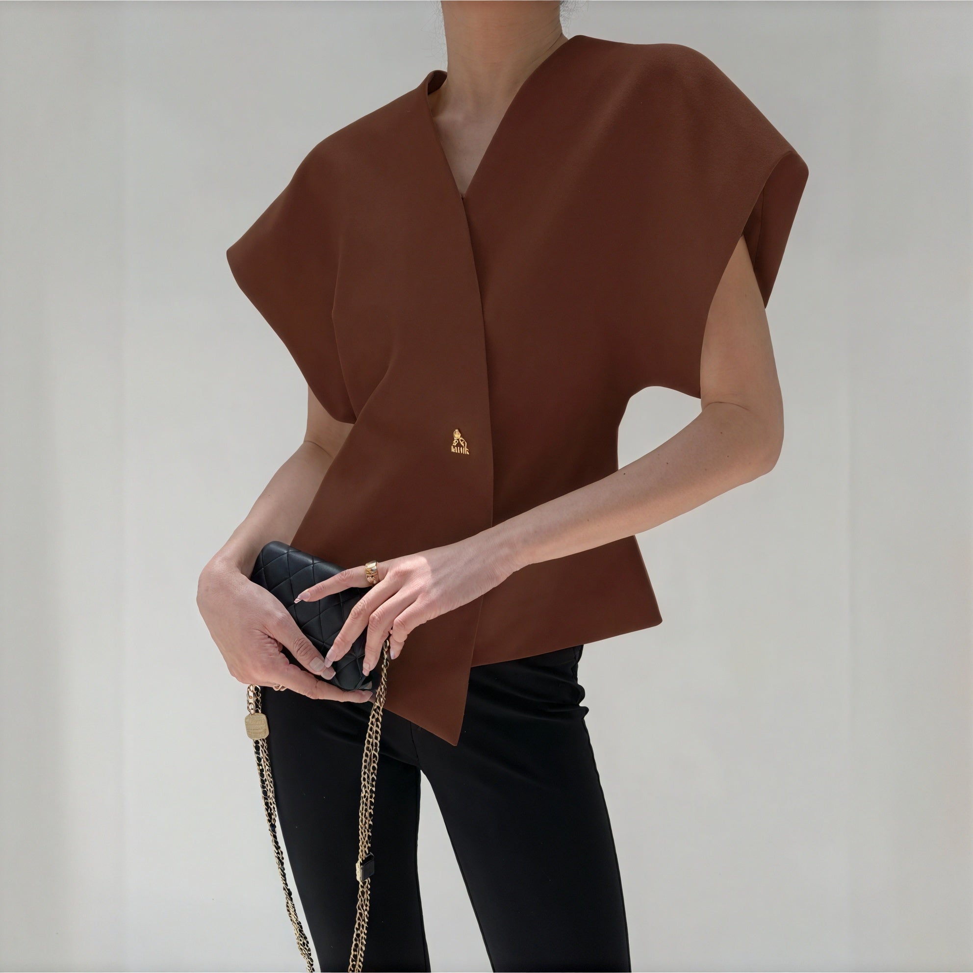Elegante Wickelbluse mit Struktur