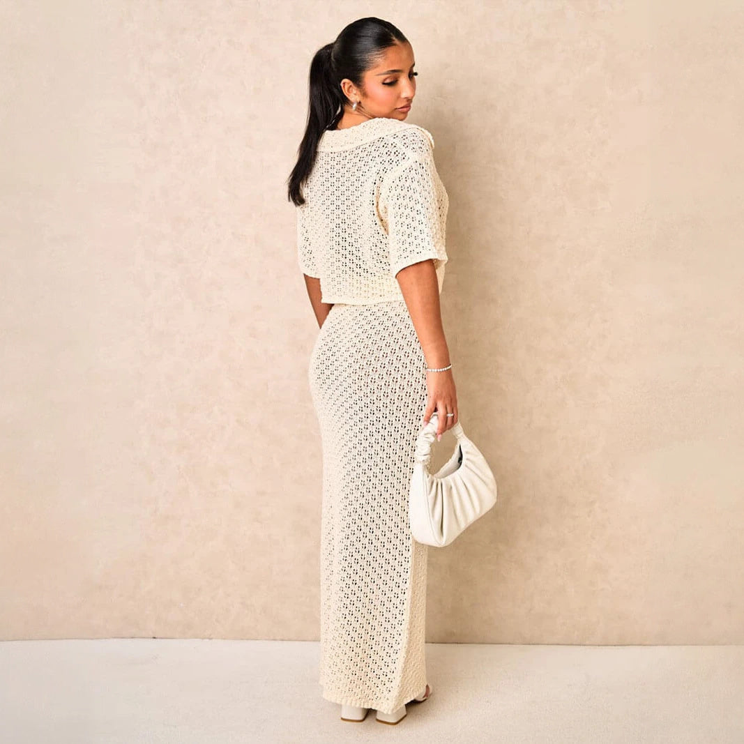 Boho Chic Zweiteiler: Cropped Top & Rock