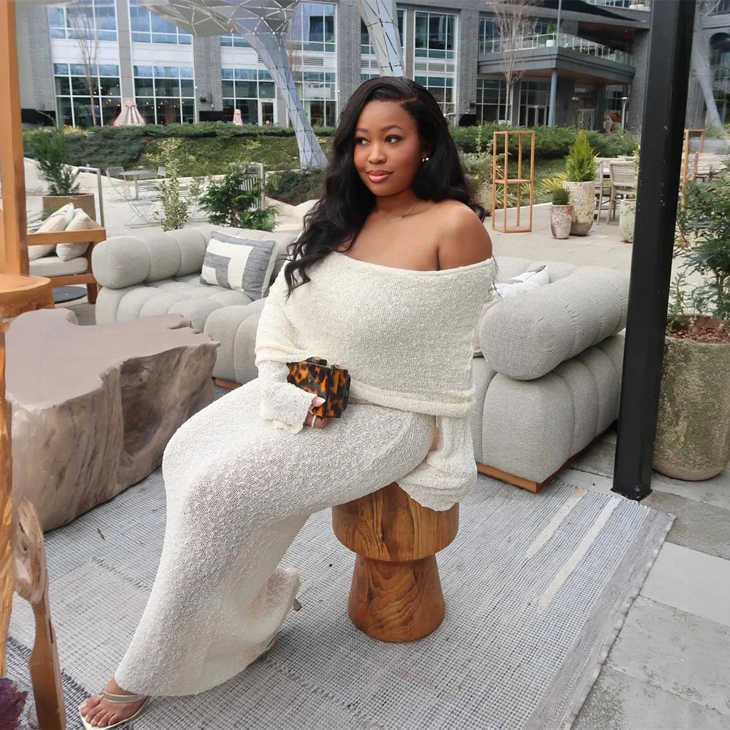 Schimmerndes Elegantes Kleid mit Off-Shoulder