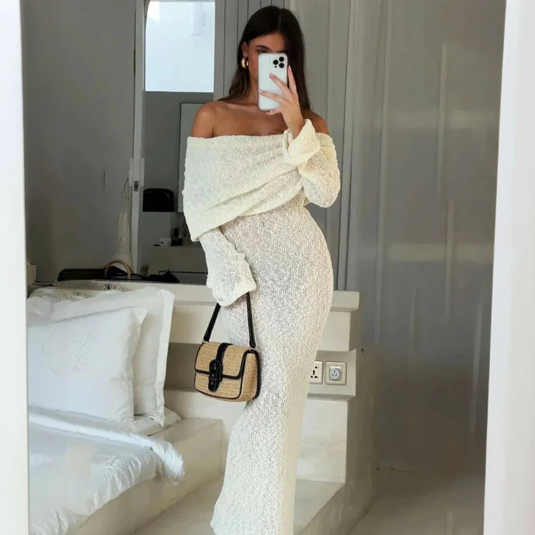 Schimmerndes Elegantes Kleid mit Off-Shoulder