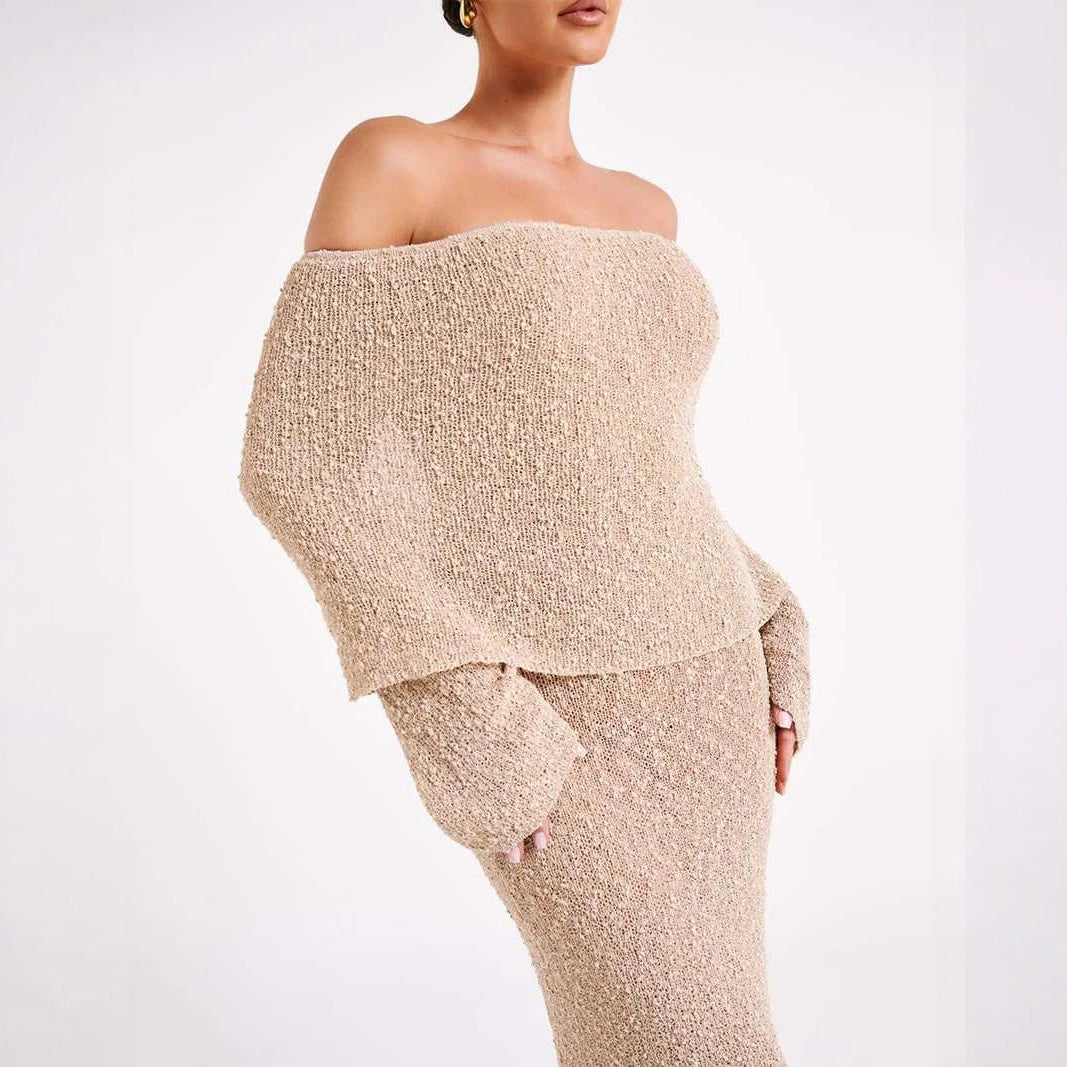 Schimmerndes Elegantes Kleid mit Off-Shoulder