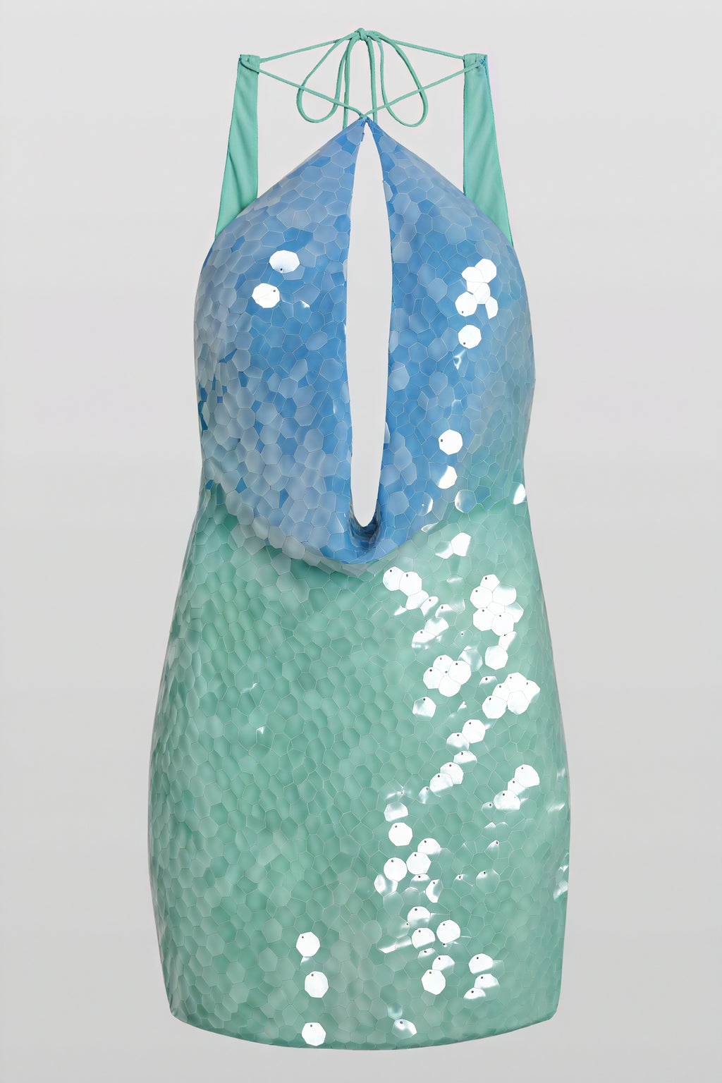 Pailletten-Minikleid mit Neckholder