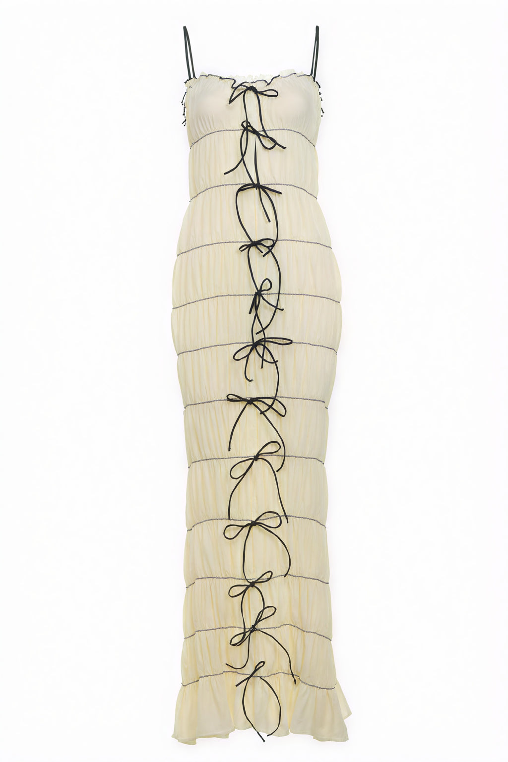 Fließendes Stufenkleid mit Schleifen