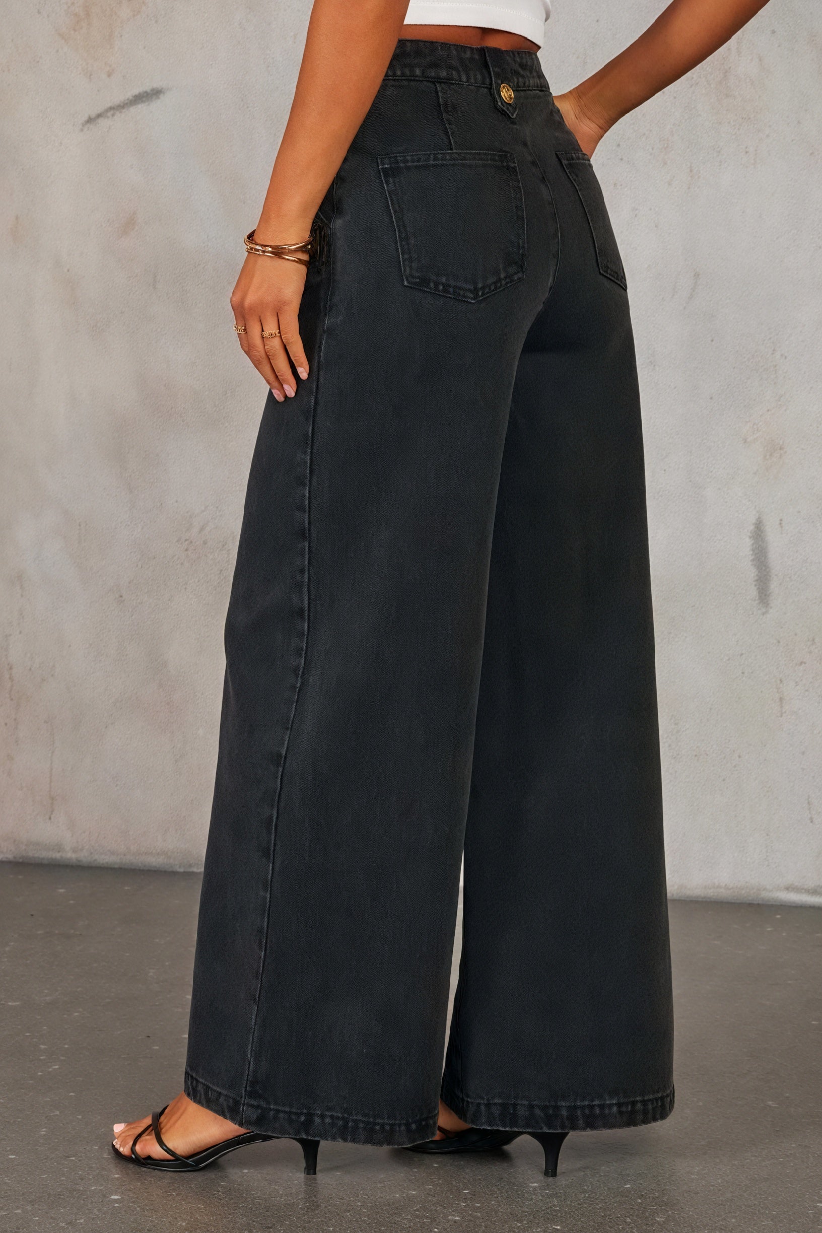 Denim Weste & Wide-Leg Hose – Set