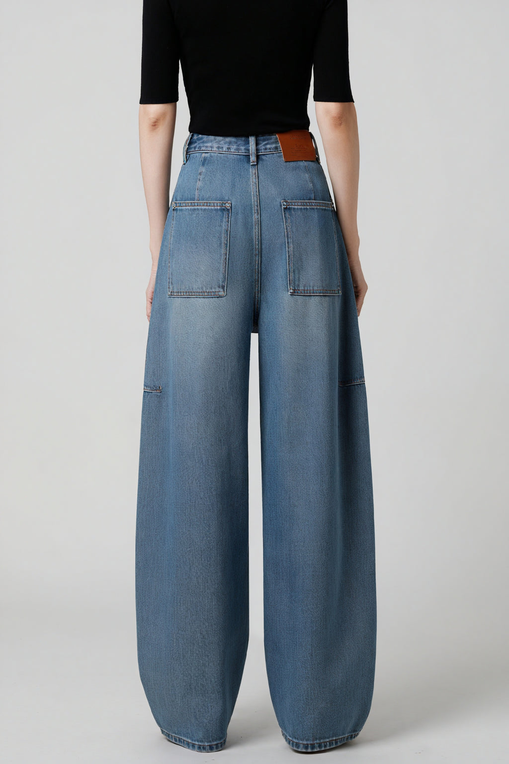 Weit geschnittene High-Waist Jeans