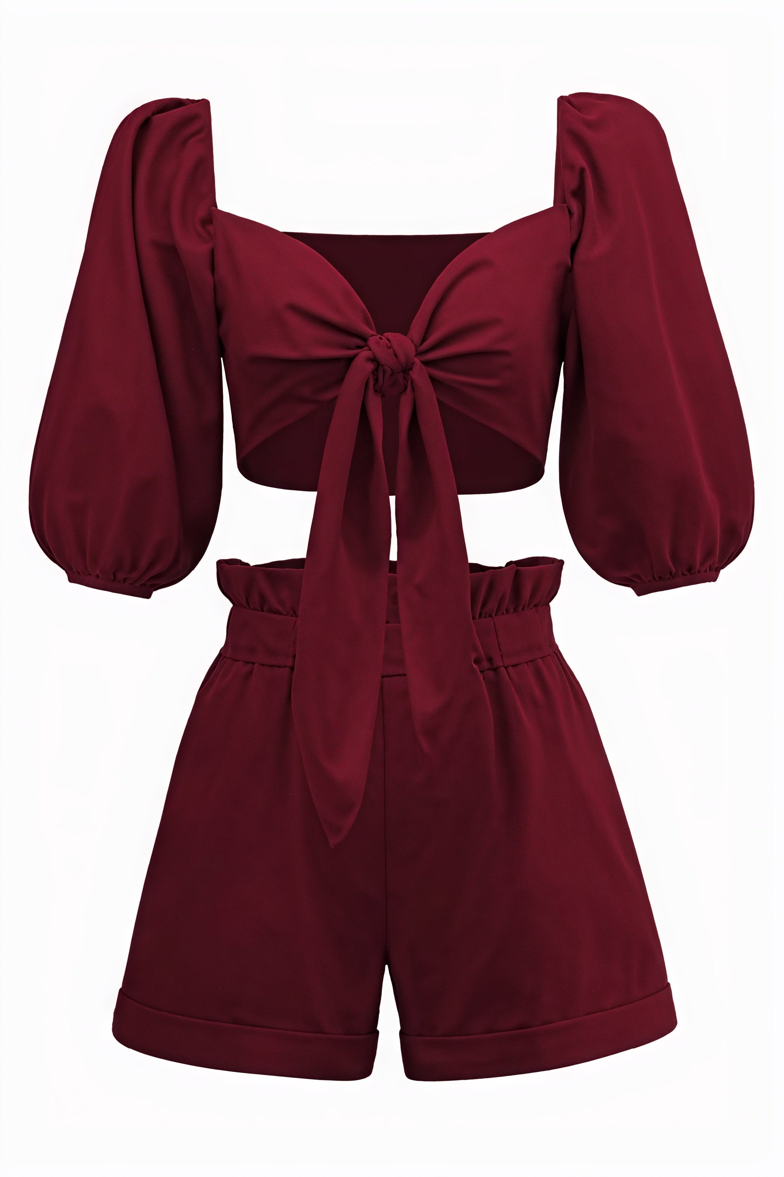 Zweiteiliges Set mit Puffärmeln & Shorts