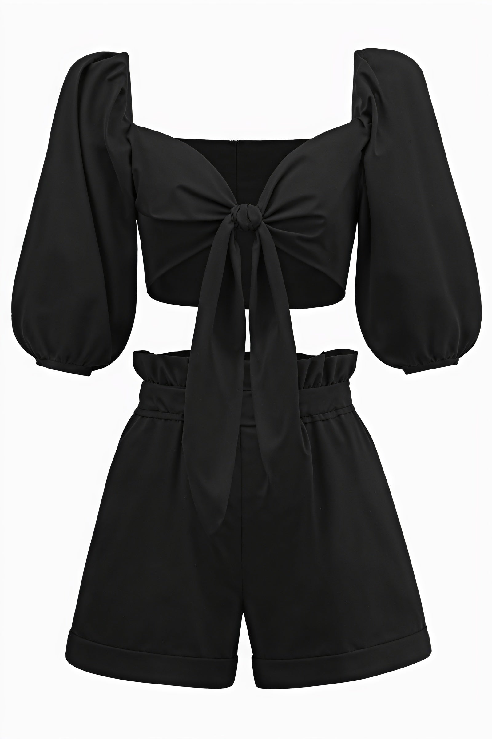 Zweiteiliges Set mit Puffärmeln & Shorts