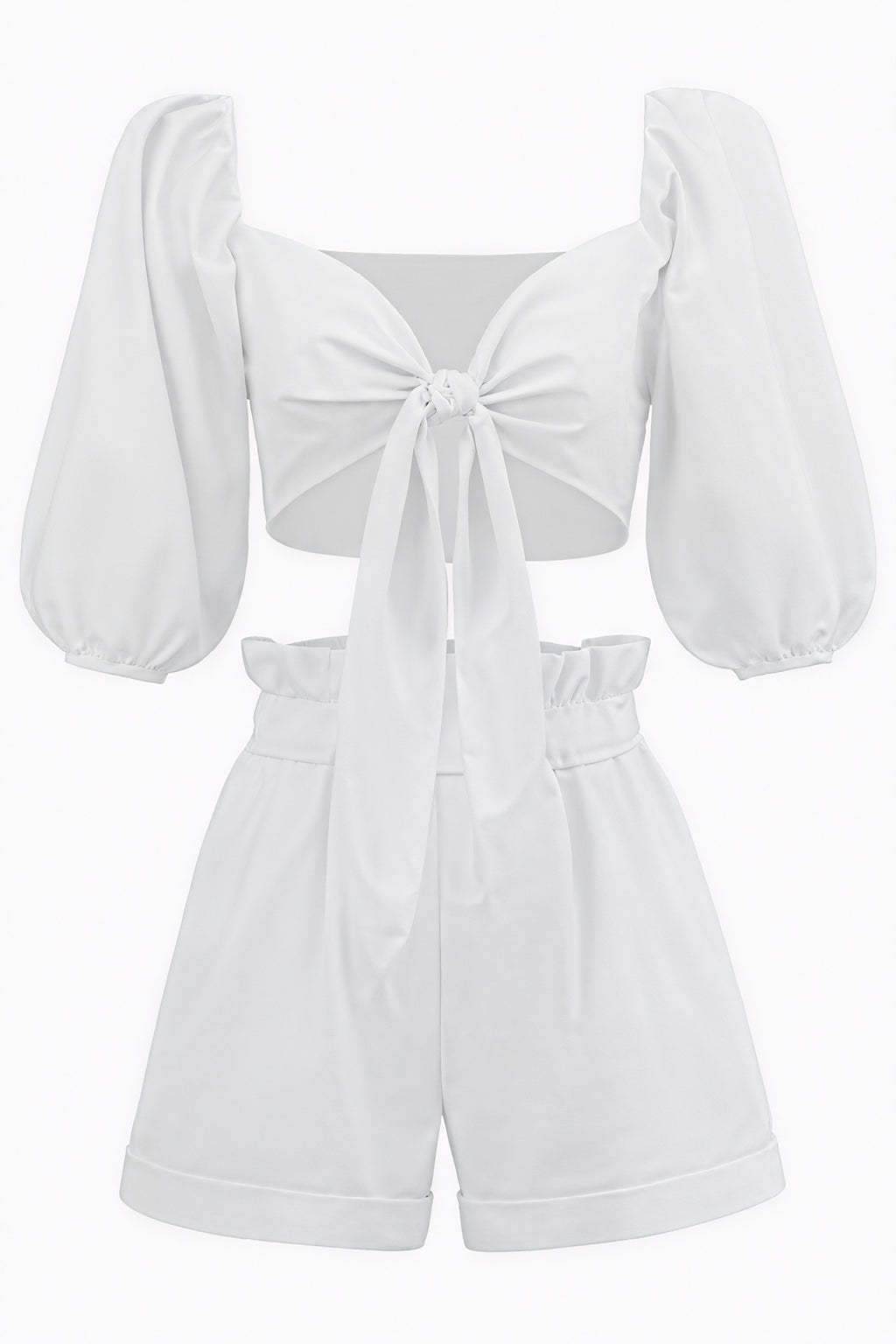 Tailliertes Top mit Puffärmeln