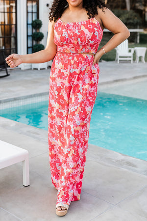 Sommerliches zweiteiliges Set mit Blumenmuster