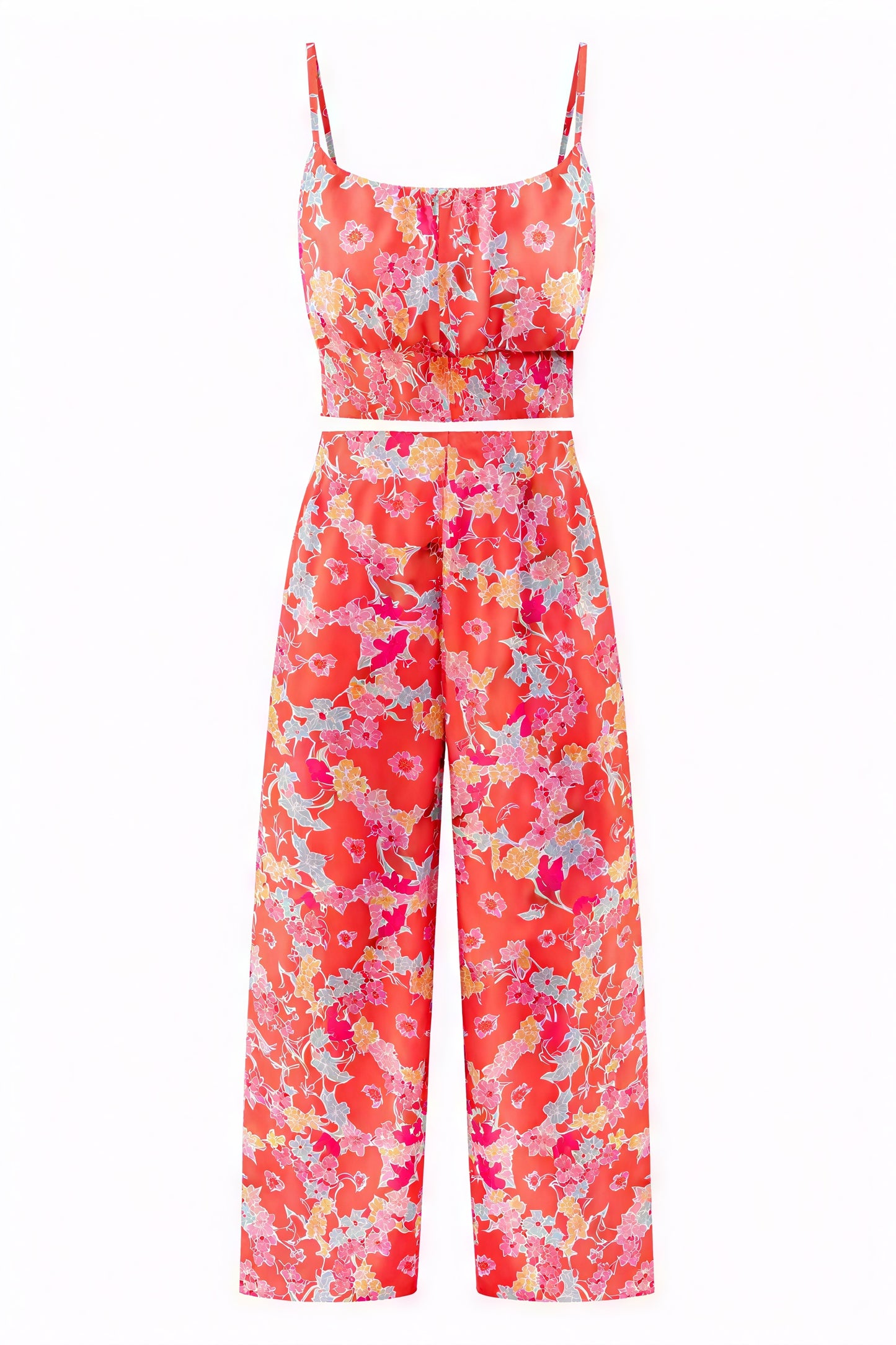 Sommerliches zweiteiliges Set mit Blumenmuster