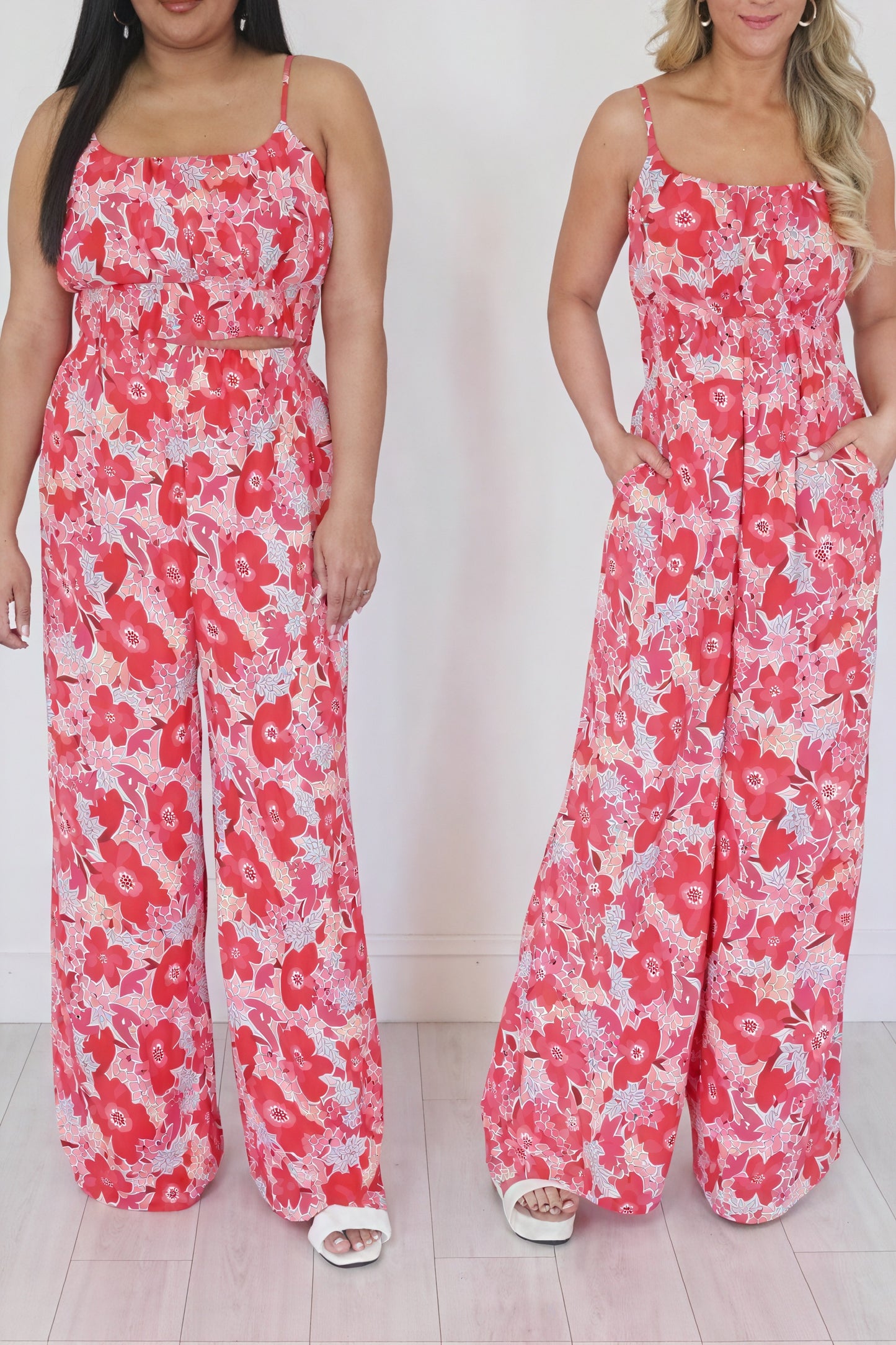 Sommerliches zweiteiliges Set mit Blumenmuster