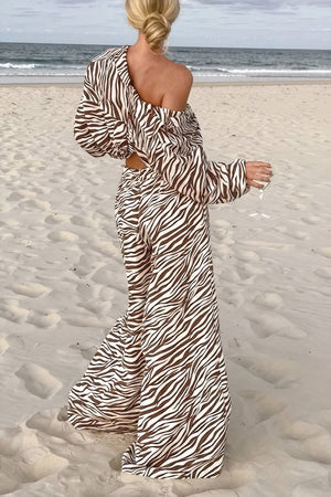 Bohemian Ensemble mit Zebra-Print