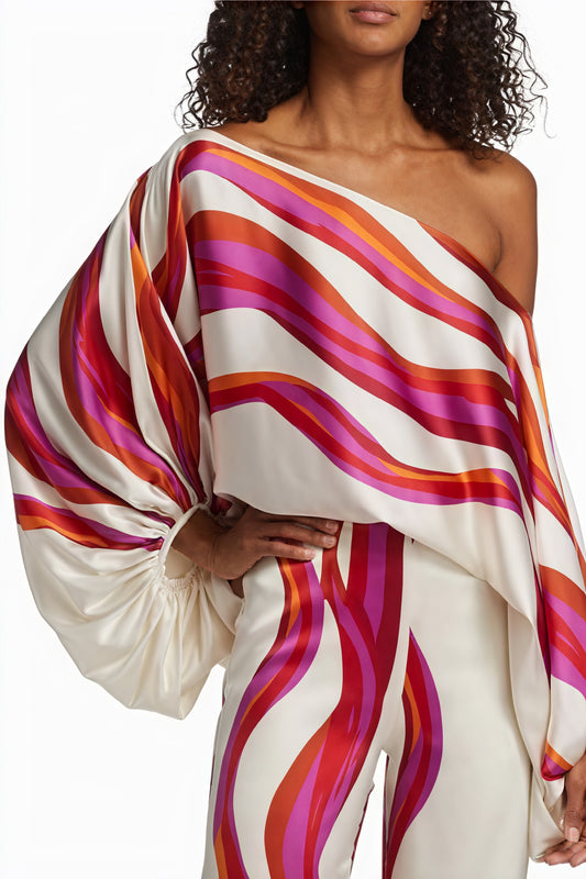 Asymmetrisches Top mit Voluminösem Ärmel