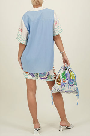 Marine Life Print Button-Down