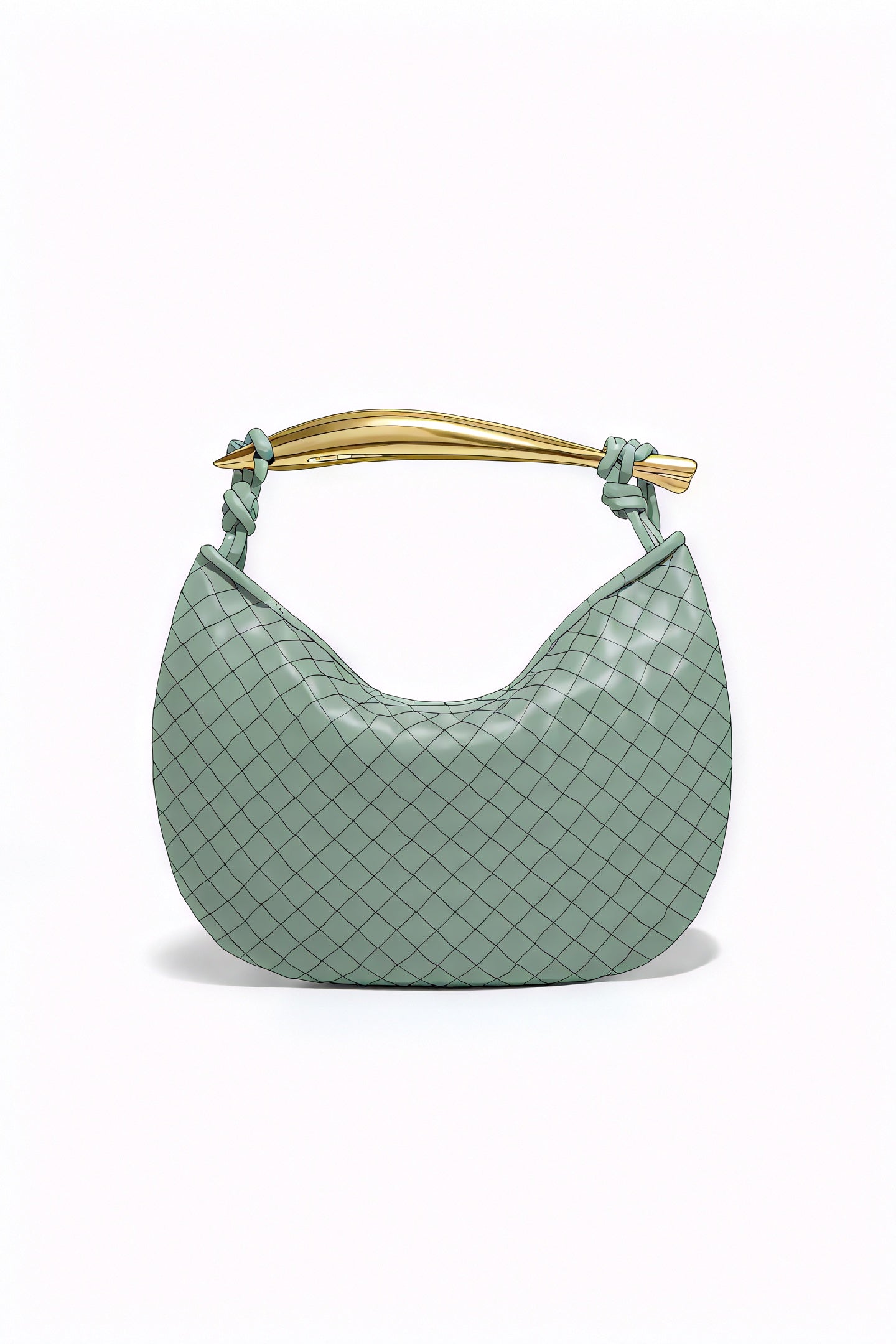 Elegante Halbmond-Tasche mit Webmuster