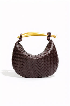 Elegante Halbmond-Tasche mit Webmuster
