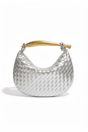Elegante Halbmond-Tasche mit Webmuster