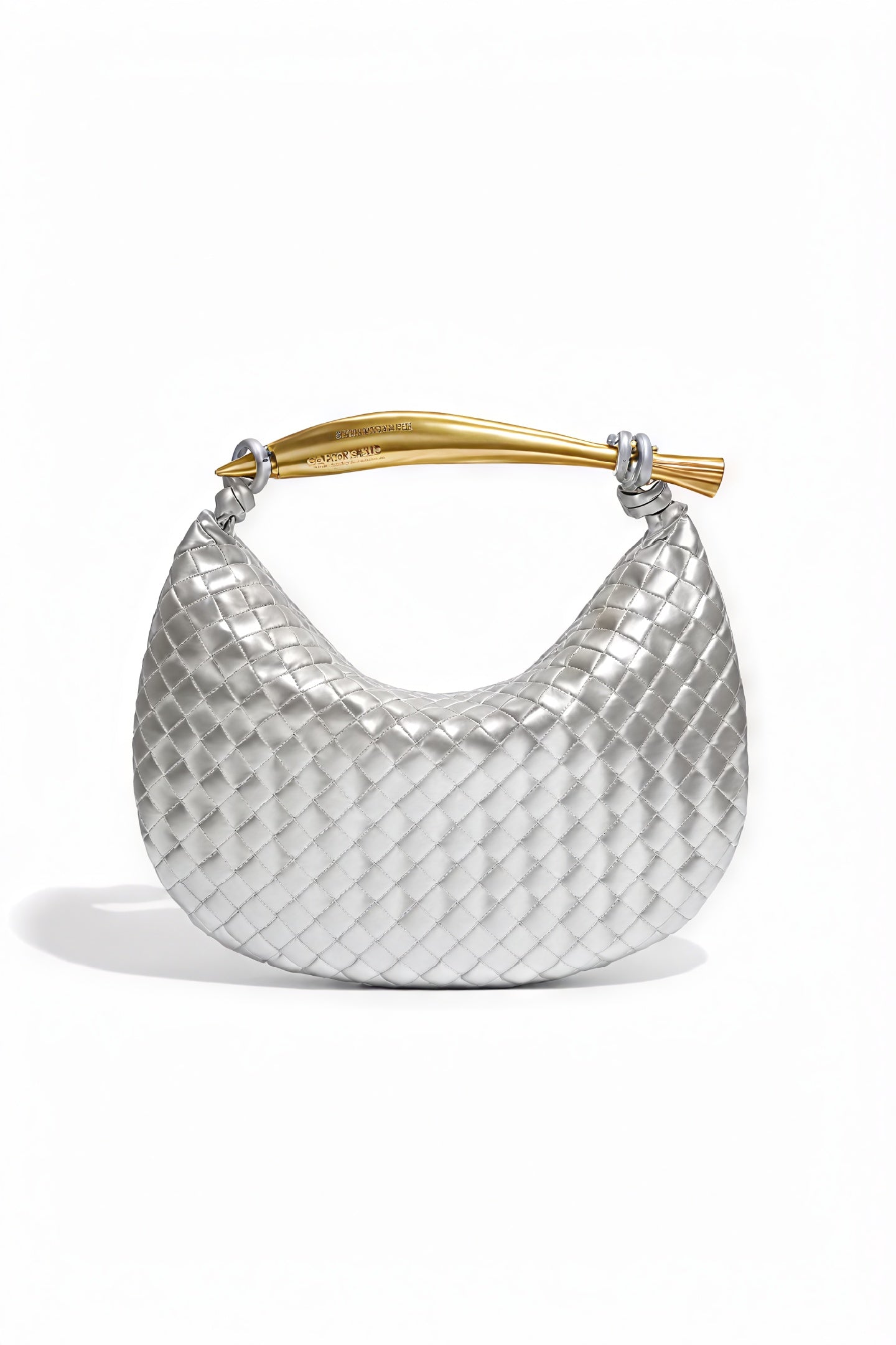 Elegante Halbmond-Tasche mit Webmuster