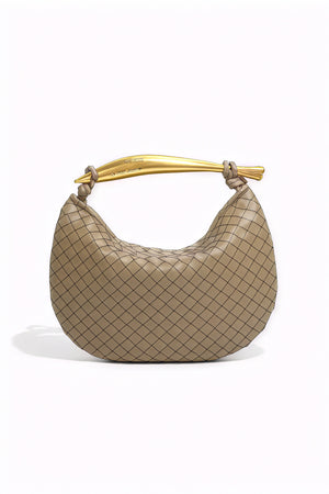 Elegante Halbmond-Tasche mit Webmuster