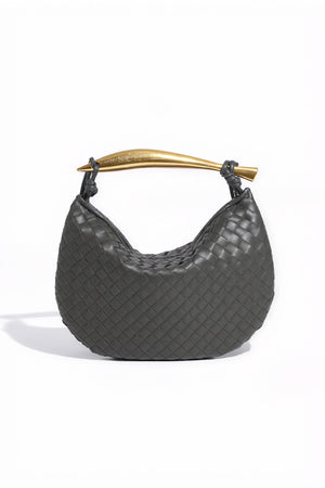 Elegante Halbmond-Tasche mit Webmuster