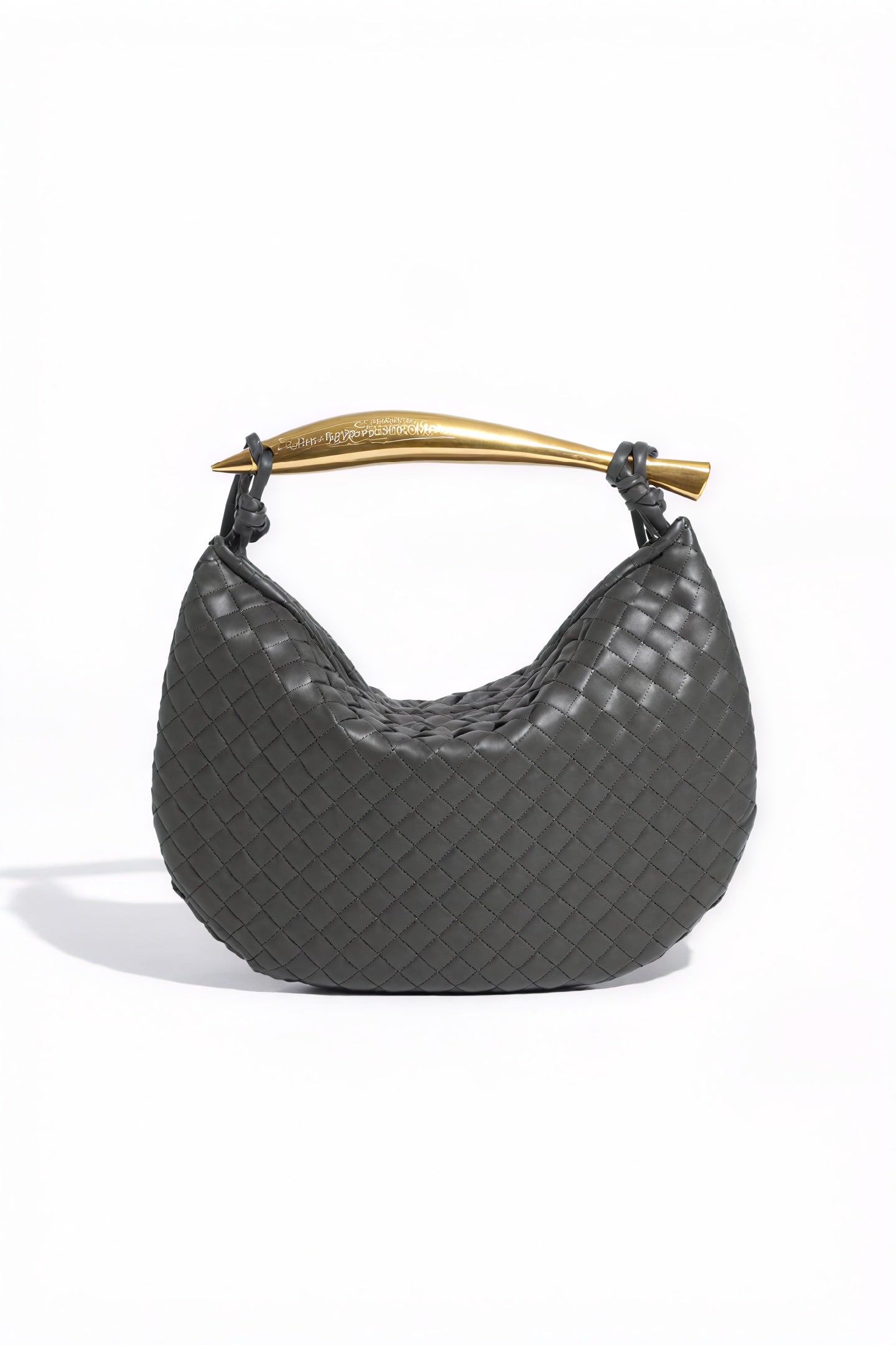 Elegante Halbmond-Tasche mit Webmuster