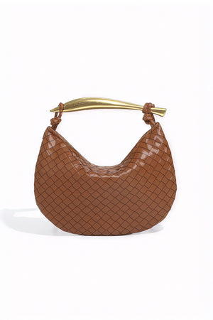 Elegante Halbmond-Tasche mit Webmuster