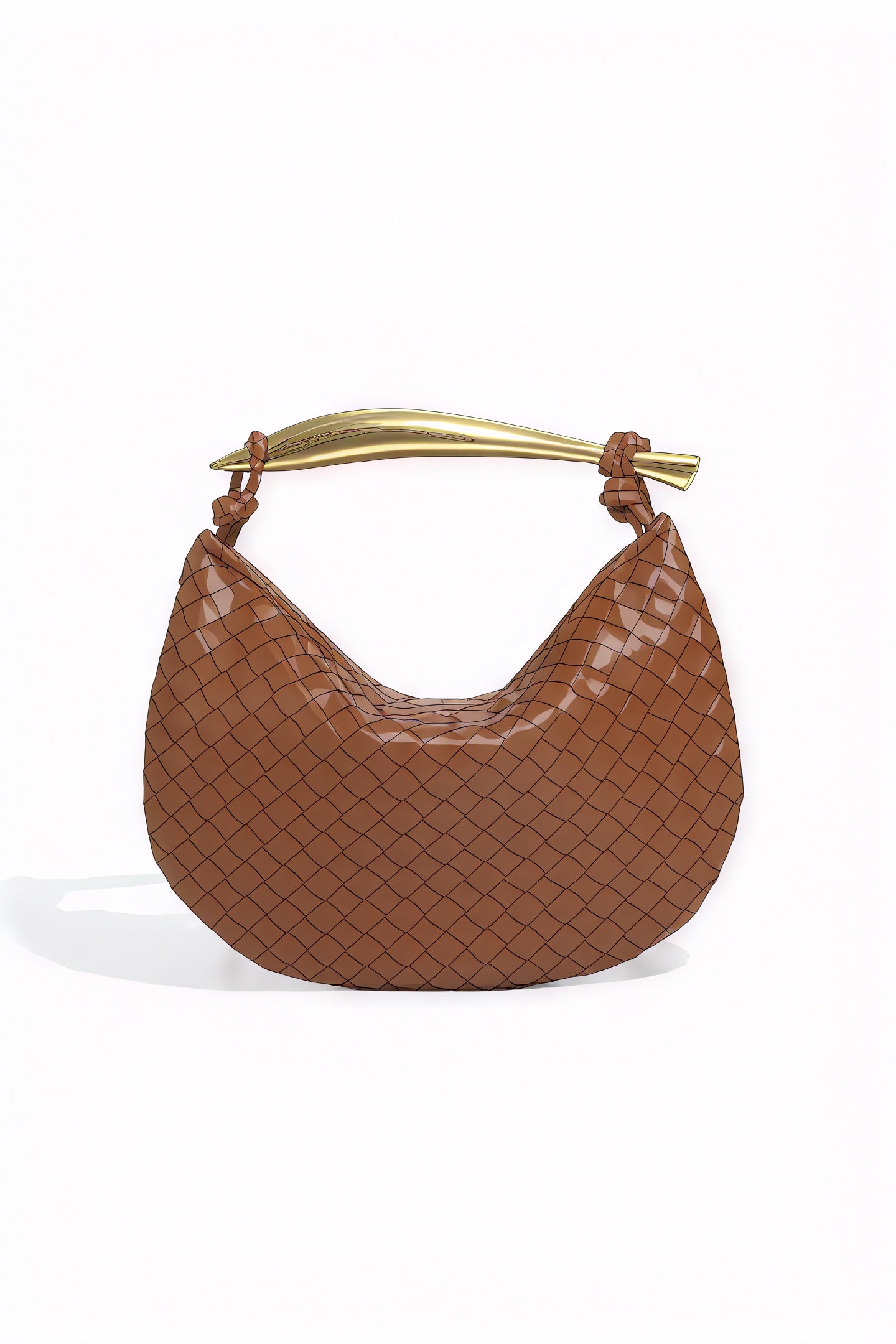 Elegante Halbmond-Tasche mit Webmuster