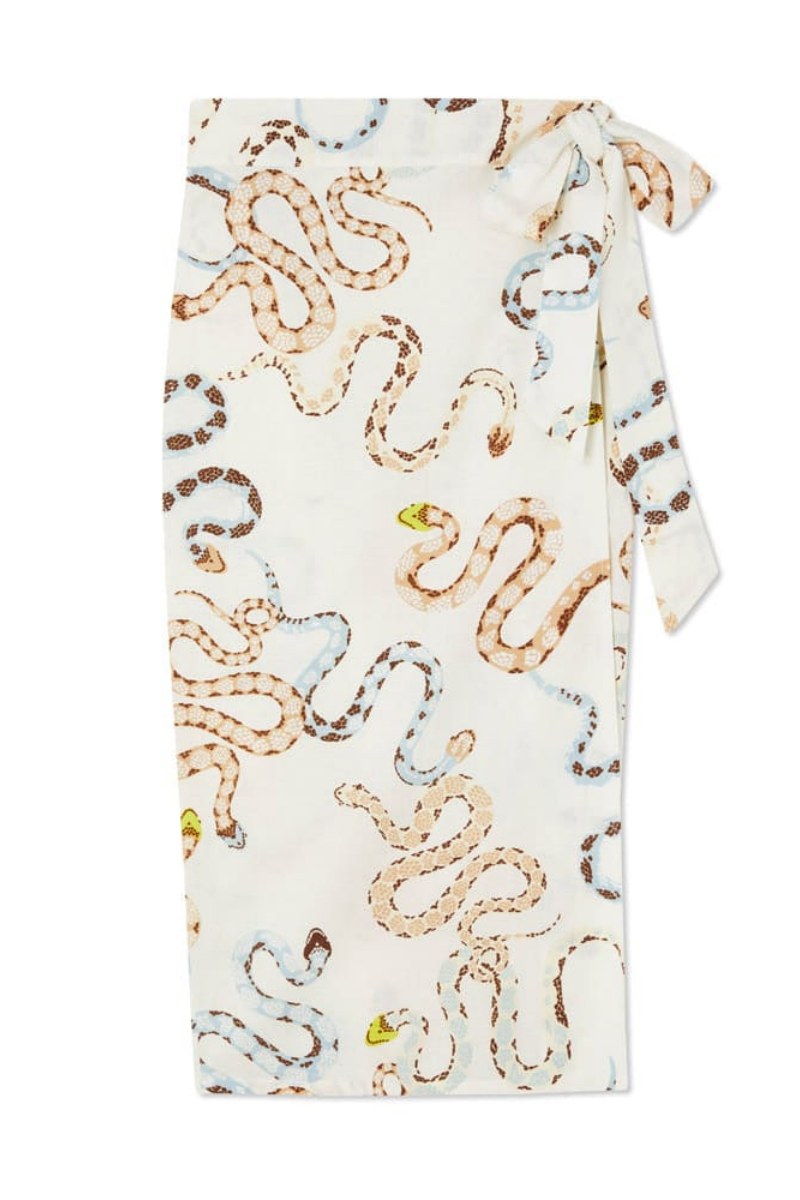 Schlangenmuster Ensemble mit Wickelrock