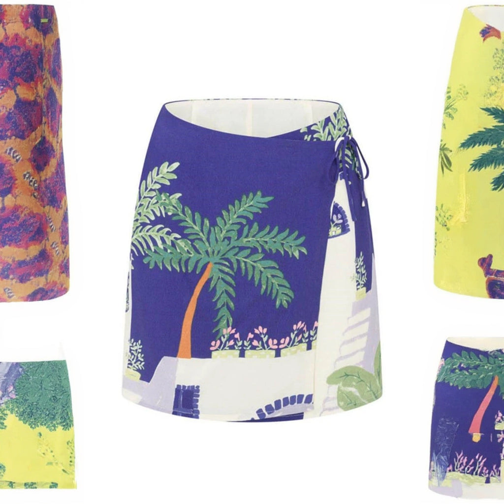 Botanischer Zweiteiler mit Wickelrock