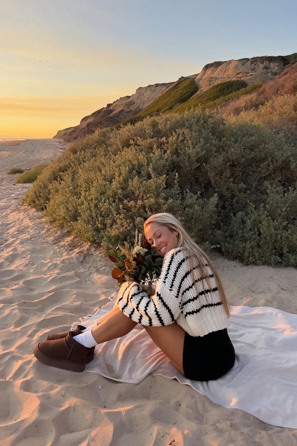 Gestreifter Strickpullover in Oversize-Passform