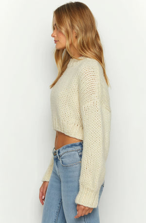 Gestreifter Strickpullover in Oversize-Passform