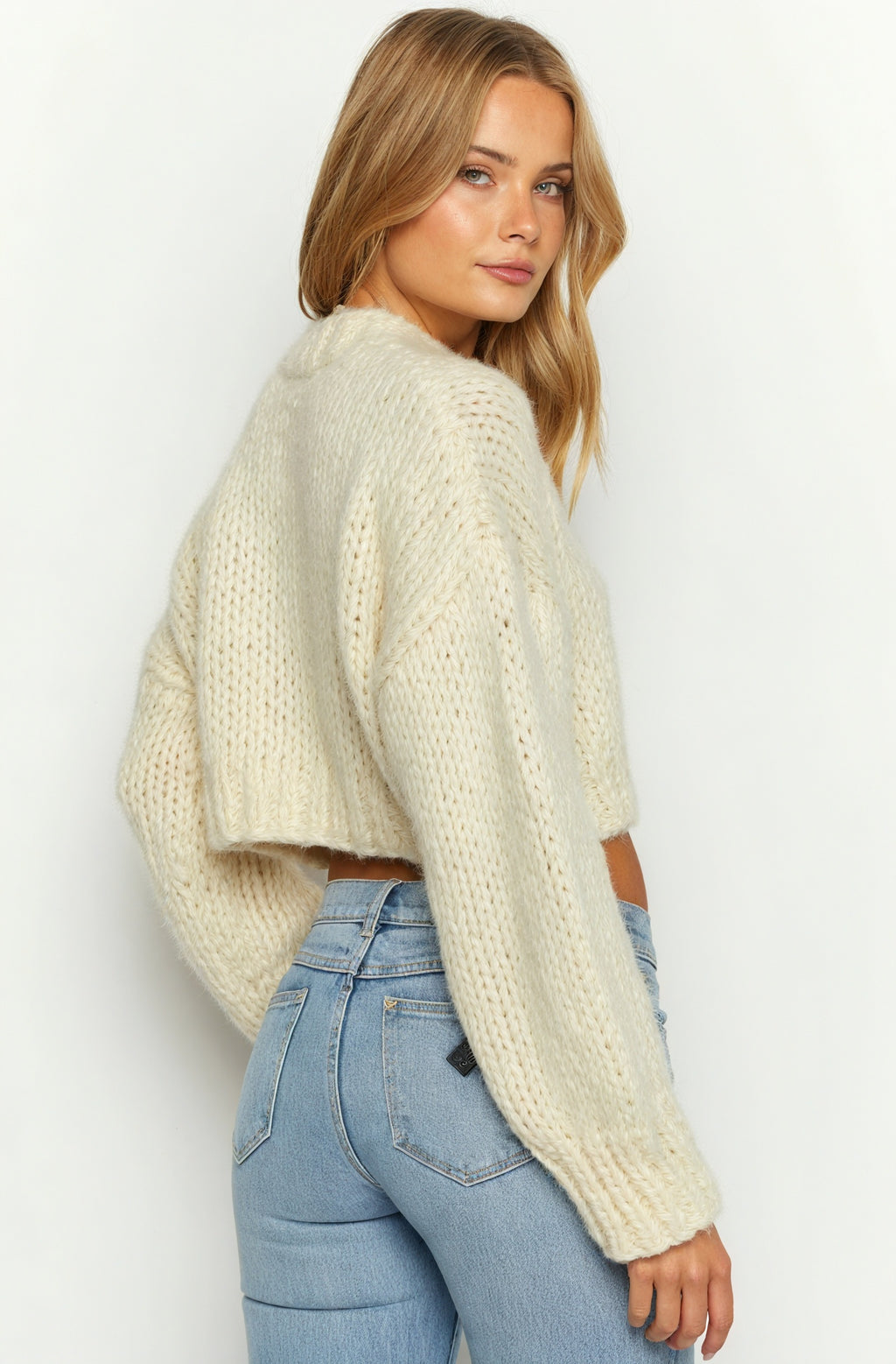 Gestreifter Strickpullover in Oversize-Passform