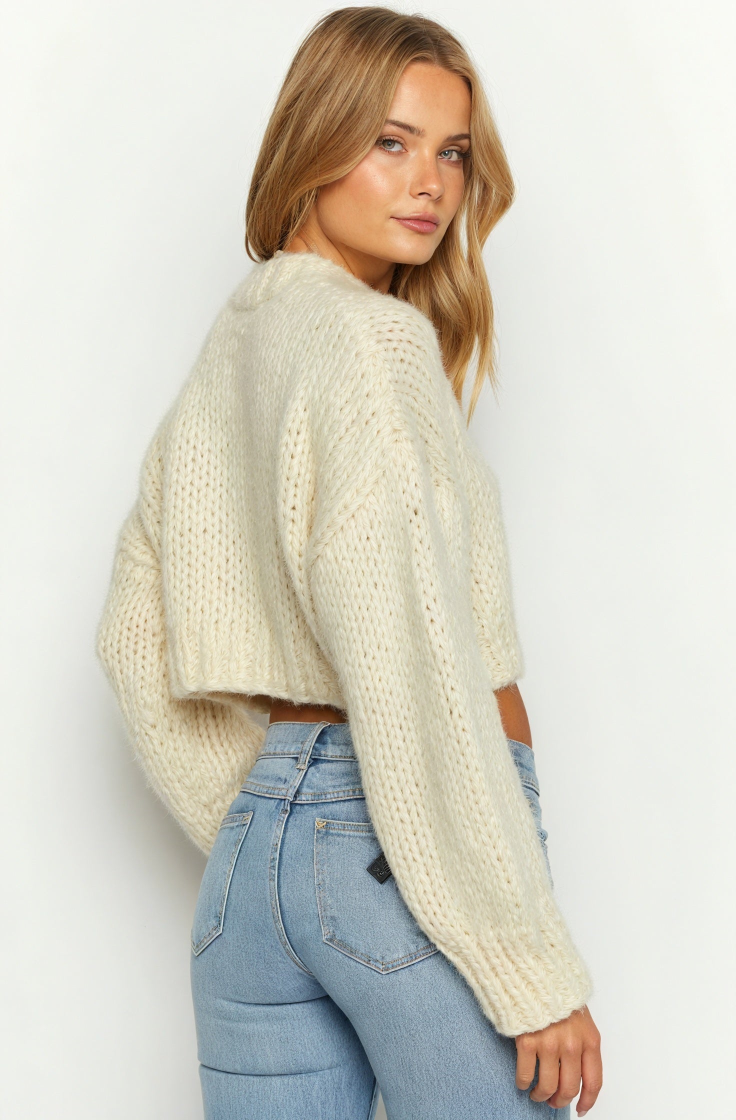 Gestreifter Strickpullover in Oversize-Passform