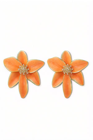 Blumenohrstecker mit Goldakzenten