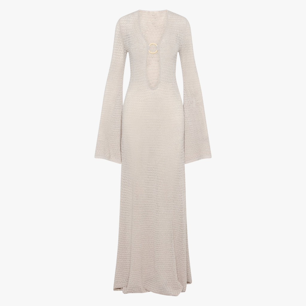 Elegantes Maxi-Strickkleid mit Schlitz