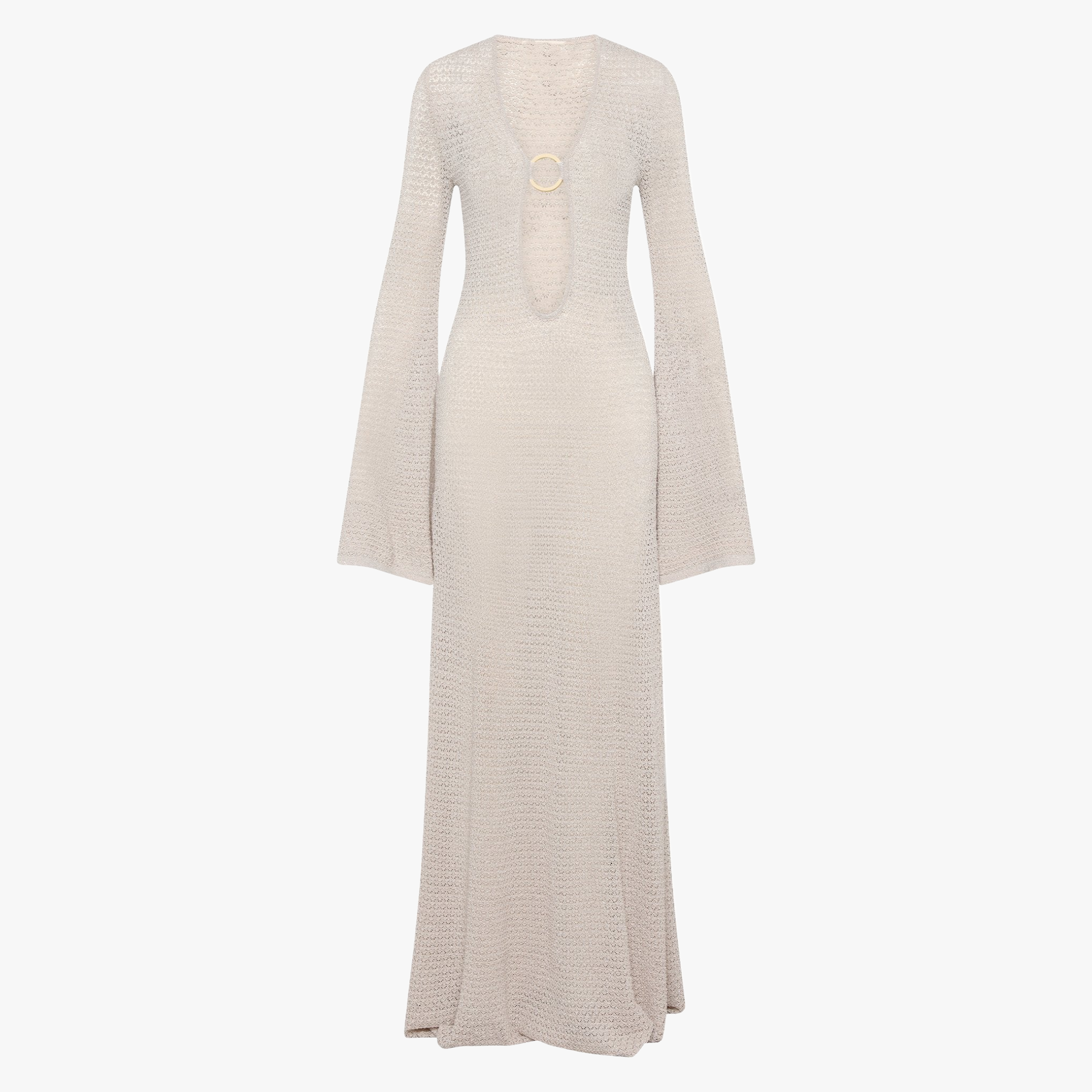 Elegantes Maxi-Strickkleid mit Schlitz