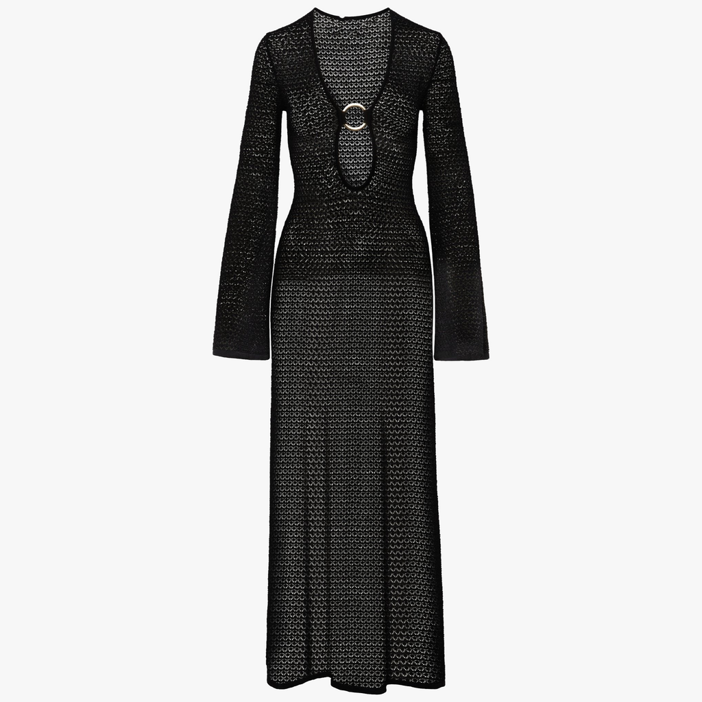 Elegantes Maxi-Strickkleid mit Schlitz